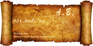 Alt Beáta névjegykártya