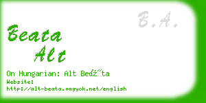 beata alt business card